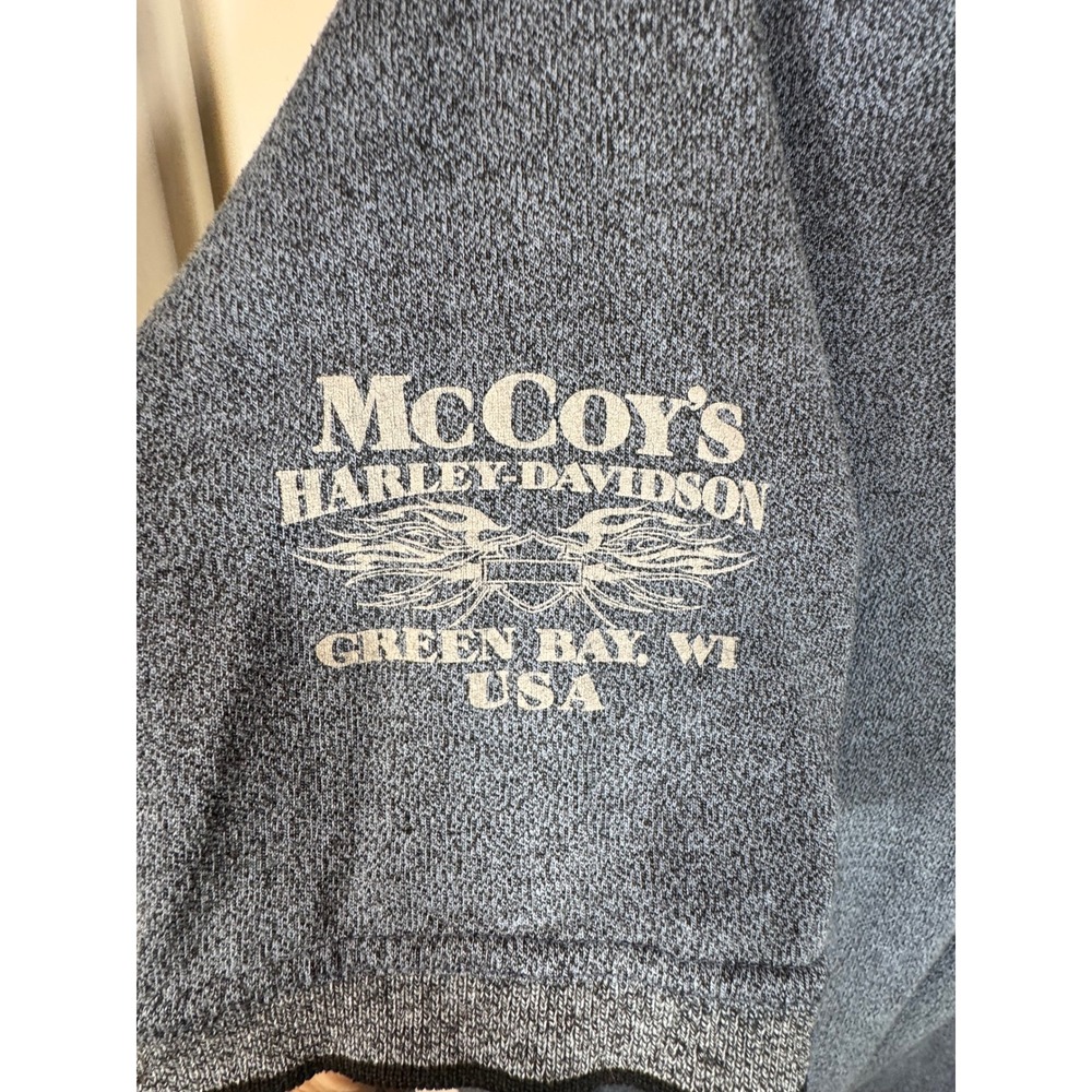 Harley Davidson McCoy's Green Bay WI Polo Shirt Mens L Gray Cotton‎ Blend Biker - Picture 7 of 7